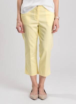 Pantalon 7/8 tissage popeline taille normale jaune DIANE LAURY femme