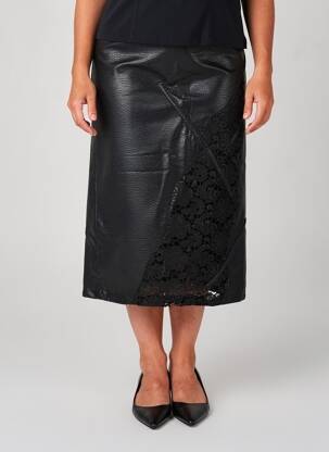 Jupe longue fermeture zippée au dos noir DANIELA DALLAVALLE femme