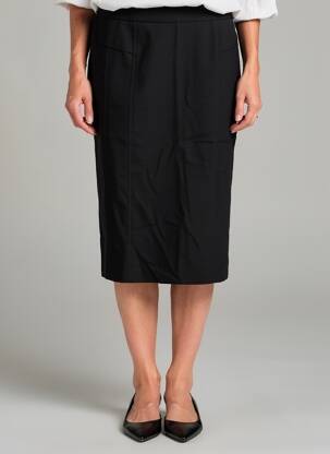 Jupe mi-longue taille à pinces noir GELCO femme