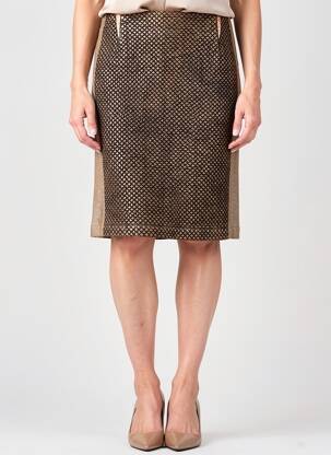 Jupe mi-longue taille à pinces marron DANIELA DALLAVALLE femme
