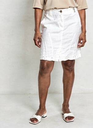 Jupe mi-longue coupe droite blanc ELISA CAVALETTI femme