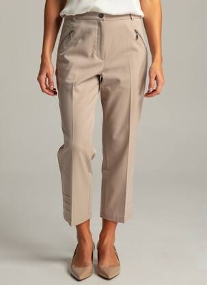 Pantalon 7/8 stretch taille normale beige MULTIPLES femme
