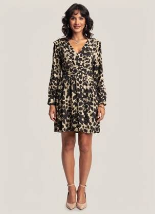 Robe courte fermeture zippée au dos manches longues noir MOLLY BRACKEN femme