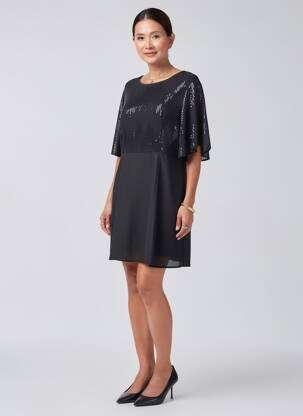 Robe courte manches longues manches longues noir MOLLY BRACKEN femme