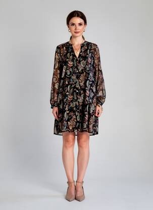 Robe courte manches longues manches longues noir MOLLY BRACKEN femme