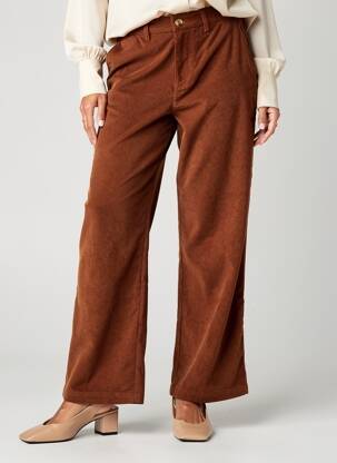 Pantalon droit stretch taille haute marron CREAM femme