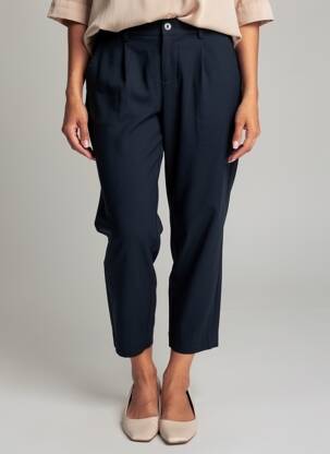 Pantalon 7/8 taille à pinces taille normale bleu CREAM femme