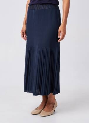 Jupe longue tissage plissé bleu STREET ONE femme