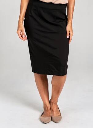 Jupe mi-longue taille à pinces noir RINASCIMENTO femme