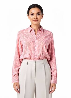 Chemisier tissage popeline manches longues rose CREAM femme