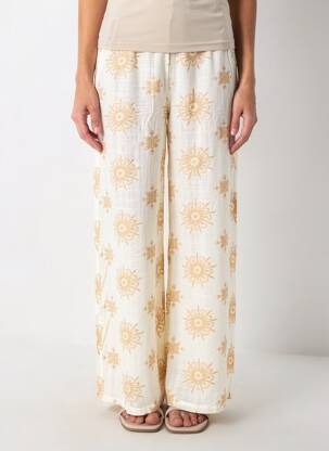 Pantalon large taille normale taille normale blanc SURKANA femme