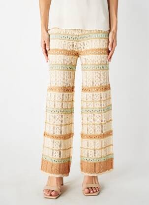 Pantalon droit taille élastique taille normale beige NEKANE femme