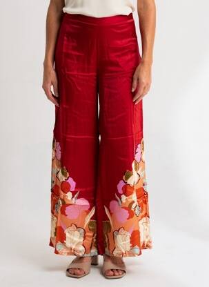 Pantalon large fermeture zip latéral taille normale orange SURKANA femme