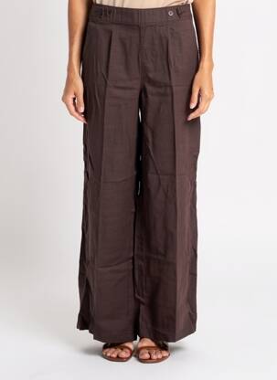 Pantalon large taille haute taille haute marron STREET ONE femme