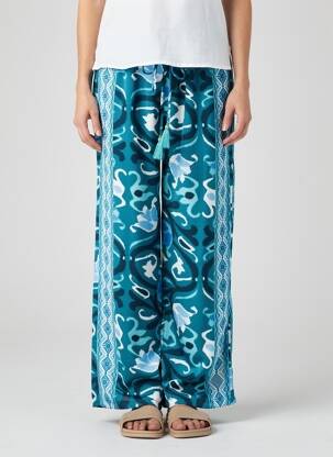Pantalon large taille normale taille normale bleu LARAETHNICS femme