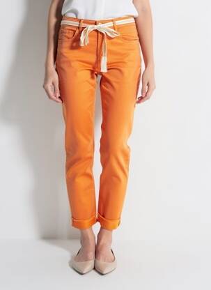 Pantalon 7/8 stretch taille normale orange GEISHA femme