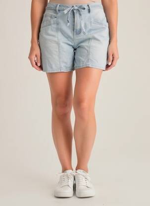 Short tissage denim taille normale bleu GEISHA femme