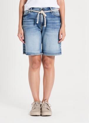 Short coupe large taille normale bleu GEISHA femme