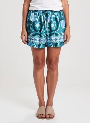 Short taille normale taille normale bleu LARAETHNICS femme