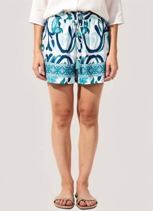 Short taille normale taille normale bleu LARAETHNICS femme