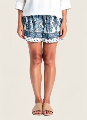 Short taille normale taille normale bleu LARAETHNICS femme