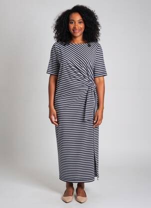 Robe longue manches courtes manches courtes bleu STREET ONE femme