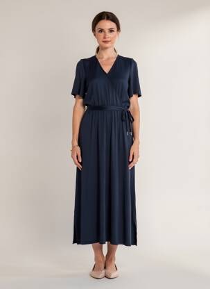 Robe longue manches courtes manches courtes bleu STREET ONE femme