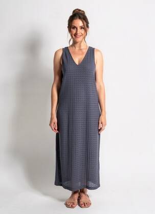 Robe longue sans manche sans manche bleu STREET ONE femme