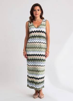 Robe longue sans manche sans manche vert STREET ONE femme