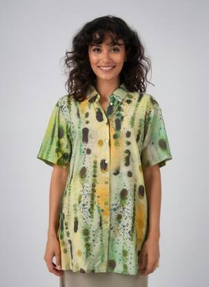 Chemisier manches courtes manches courtes vert SURKANA femme