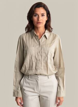 Chemisier tissage crêpe manches longues beige STREET ONE femme