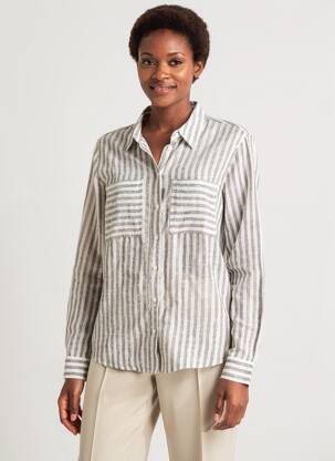 Chemisier tissage crêpe manches longues gris STREET ONE femme