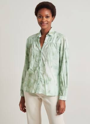 Chemisier manches longues manches longues vert MAISON HOTEL femme