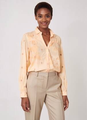 Chemisier manches longues manches longues orange MAISON HOTEL femme