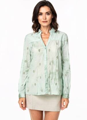 Chemisier manches longues manches longues bleu MAISON HOTEL femme