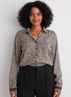 Chemisier coupe cintrée manches longues marron STREET ONE femme