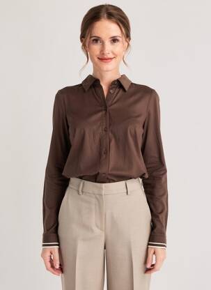 Chemisier coupe cintrée manches longues marron STREET ONE femme