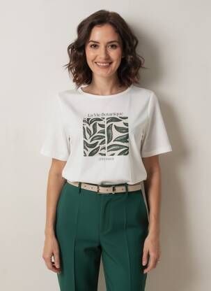T-shirt sérigraphie floquée manches courtes blanc STREET ONE femme