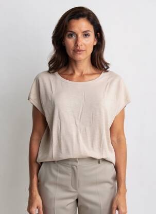 Top coupe fluide manches courtes beige STREET ONE femme