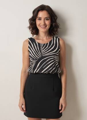 Top stretch sans manche noir STREET ONE femme