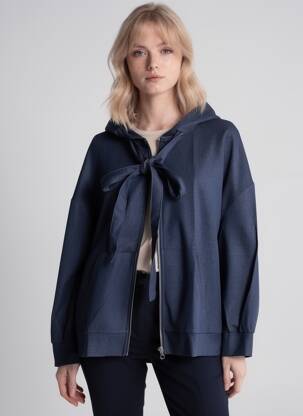 Veste casual col rond bleu PLEASE femme