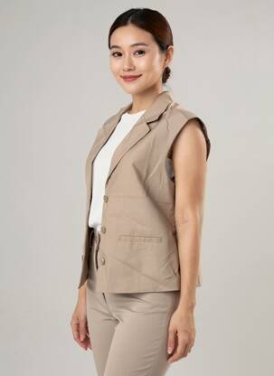 Gilet sans manche coupe droite marron STREET ONE femme