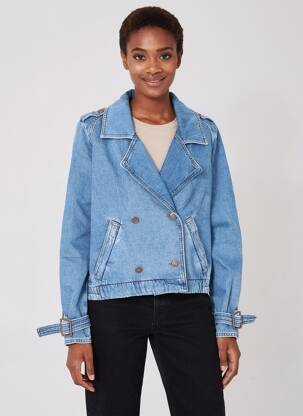 Veste casual col tailleur bleu STREET ONE femme