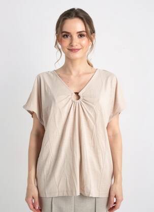 Top stretch manches courtes beige STREET ONE femme