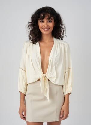 Top manches longues manches longues blanc LARAETHNICS femme