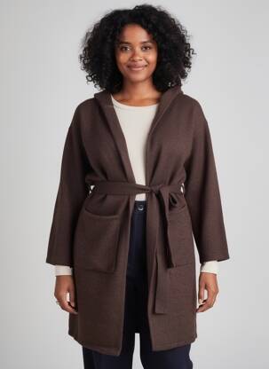 Gilet manches longues coupe cintrée marron CREAM femme