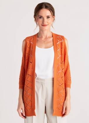 Gilet manches longues manches 3/4 orange LOLA ESPELETA femme