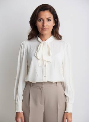 Chemisier coupe fluide manches longues blanc CREAM femme