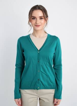 Veste casual fermeture boutonnée sur le devant vert CREAM femme