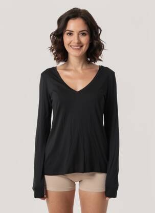 Top manches longues manches longues noir LOLA ESPELETA femme